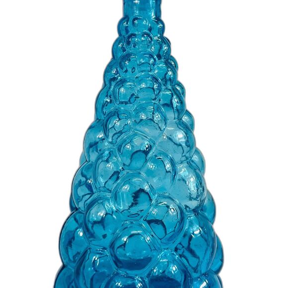 Italian Mid Century Electric Blue Grape Decanter w/ Stopper Made in Italy MCM - Picture 2 of 6